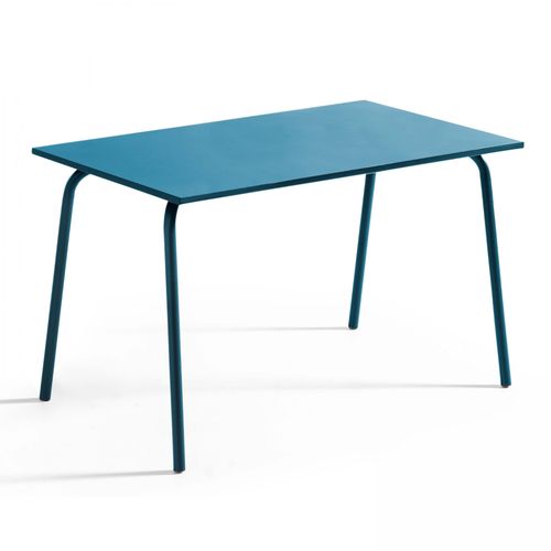 Table De Jardin Et 4 Fauteuils Métal Bleu Pacific