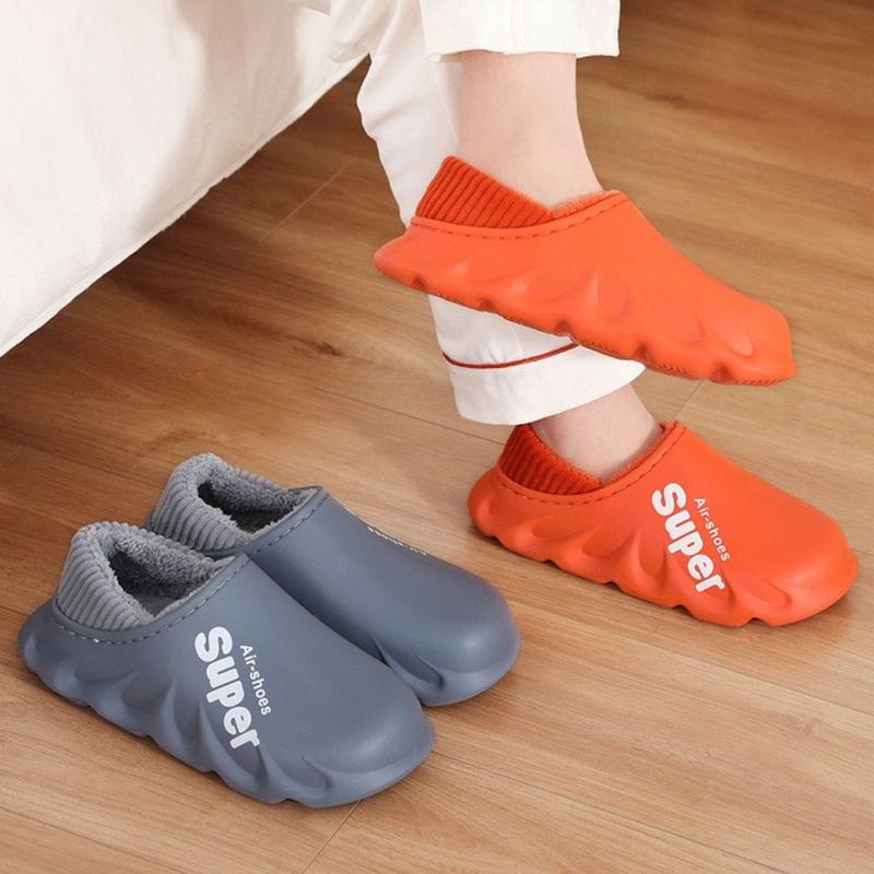 Pantoufles D'hiver En Peluche Impermables Pour Hommes, Nouv... - 4