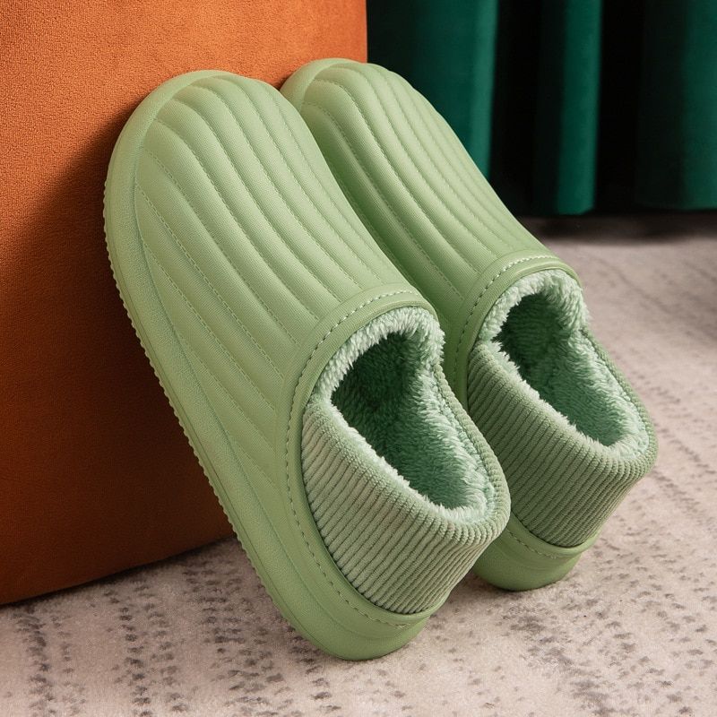 Pantoufles D'hiver En Peluche Impermables Pour Hommes, Nouv... - 8