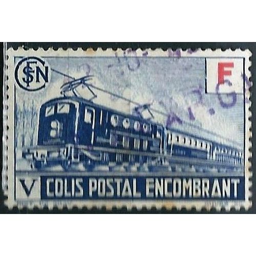 France 1943, Beau Timbre Pour Colis Postal Yvert 203, Colis Encombrant, Valeur F (3f90) Breu - Train - Locomotive Électrique, Oblitéré, Tbe.
