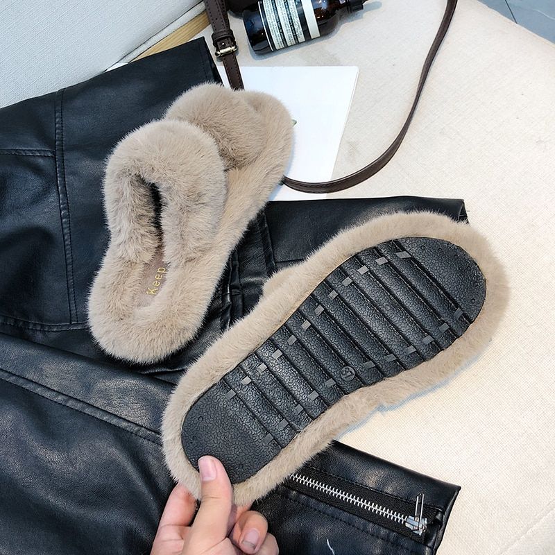 Diapositives En Fausse Fourrure Pour Femmes, Chaussures D'hi... - 5