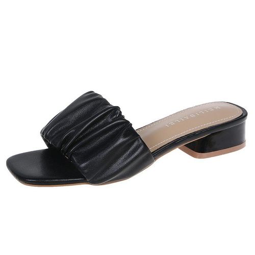 Escarpins En Cuir Souple Talons Hauts Et Strass Pour Femmes, Sandales Bout Ouvert Enfiler Peu Profondes, Chaussures De Fêteté