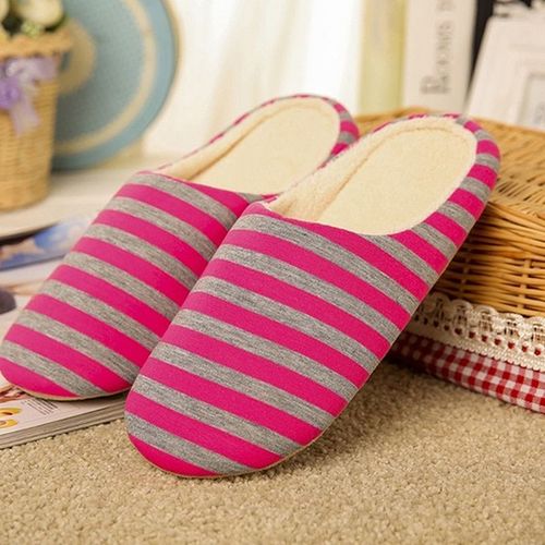 Femmes Détail Livraison Directe Rayé Intérieur Pantoufles Unisexe Femmes Maison Chaussures Anti-dérapant Chaud Coton Pantoufles Plancher Pantoufles