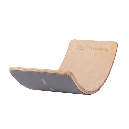 Meowbaby Planche D'équilibre Pour Enfants 80x30cm, Balance Board Naturel Avec Feutre Gris Autoroute