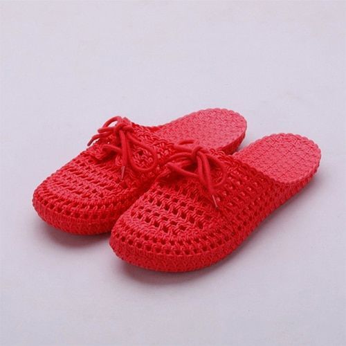 Femmes Toile Pantoufle Plat Femme Lacets Dames Peep Toe Nouvelles Femmes Casual Femme Mode Denim Grande