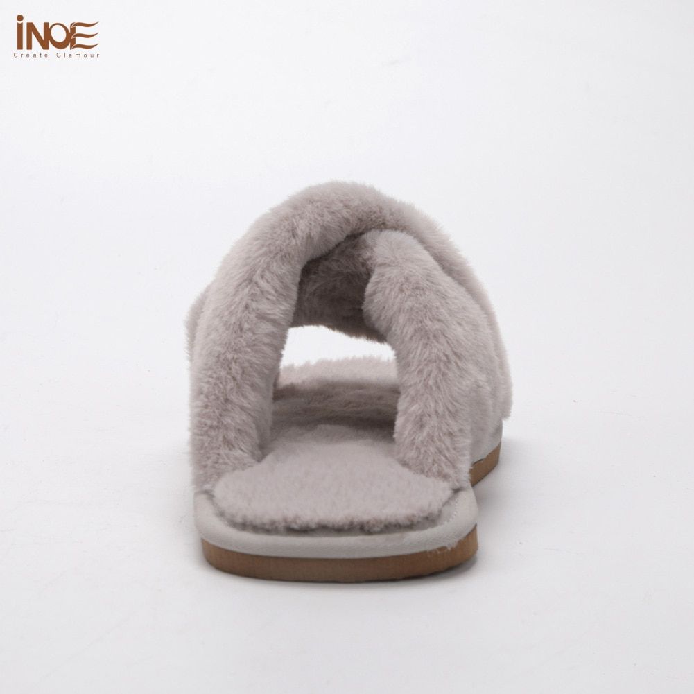 Inoe Doux En Peluche Fourrure Femmes Mode Confortable Hiver ... - 3