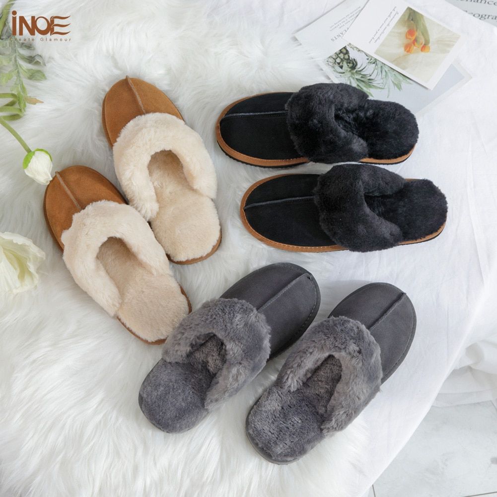 Inoe Vache Daim Cuir Peluche Fourrure Doubl Femmes Dcontra... - 2