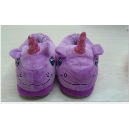 Licorne Taille Pour Adultes, Pantoufles De Maison Pour Femmes, Mignonnes Chaussures En Fourrure De Dessin Animé Unisexe, Pantoufle D'intérieur, Chinelo K46