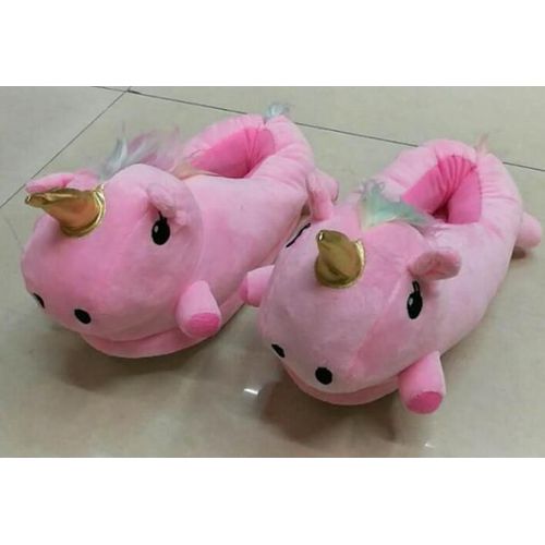 Licorne Taille Pour Adultes, Pantoufles De Maison Pour Femmes, Mignonnes Chaussures En Fourrure De Dessin Animé Unisexe, Pantoufle D'intérieur, Chinelo K46