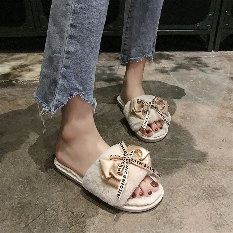 Mignons Chaussons En Peluche Type Mules Pour Femmes, Pantouf... - 4