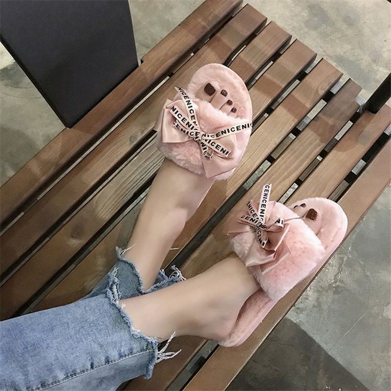 Mignons Chaussons En Peluche Type Mules Pour Femmes, Pantouf... - 5