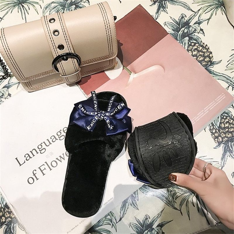 Mignons Chaussons En Peluche Type Mules Pour Femmes, Pantouf... - 6