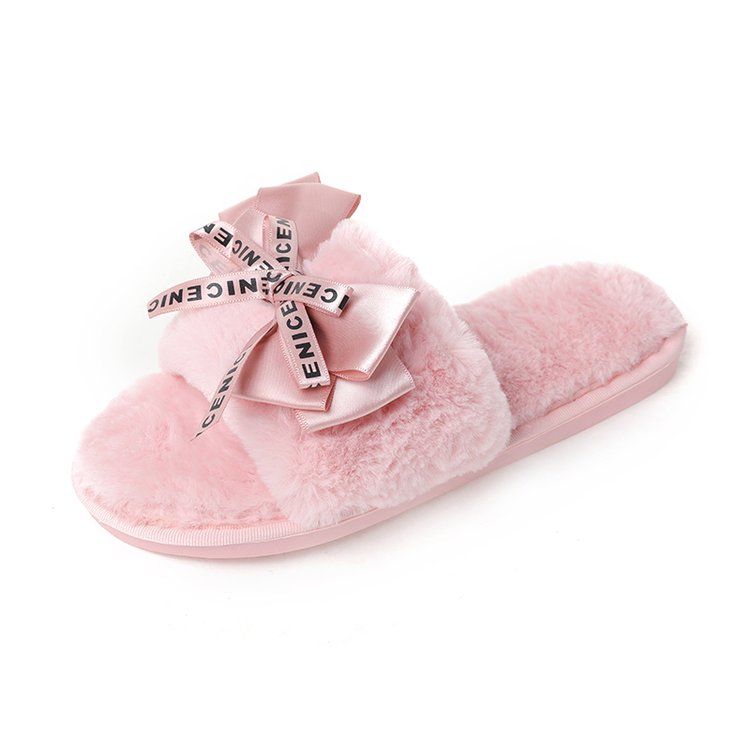 Mignons Chaussons En Peluche Type Mules Pour Femmes, Pantouf...