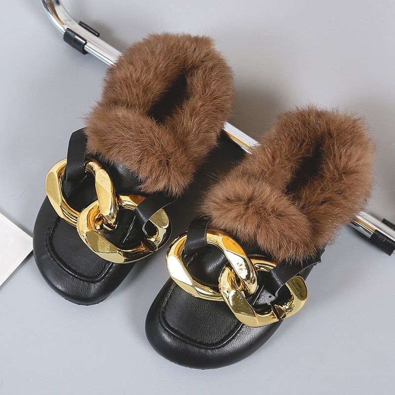 Mules  Chane En Mtal Et Fourrure Vritable Pour Femme, Mo... - 7