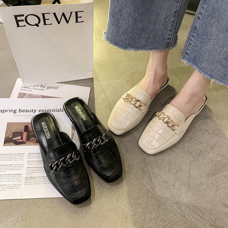 Mules  Chane Pour Femmes, Diapositives  Bout Carr, Chaus... - 5