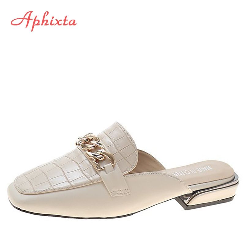 Mules  Chane Pour Femmes, Mules  Bout Carr Et  Rayures,... - 2