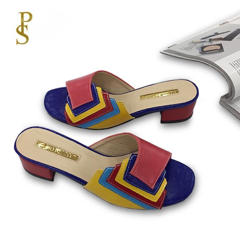 Mules  Talon Multicolores, Patchwork De Couleurs, Style Nig... - 2