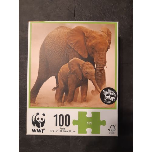 Puzzle Éléphants Wwf 100 Pièces