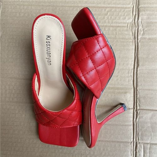 Mules Talons Hauts 9cm Pour Femmes, Sandales De Luxe, Sandales Talons Aiguilles, Pantoufles De Bal Plateforme,