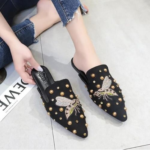 Mules De Luxe Pour Femmes, Pantoufles Chinoises , Chaussures Pour Femmes, Nouveaux Talons Bas, Chaussures Plates Décontractées, Tongs Pour Femmes,,
