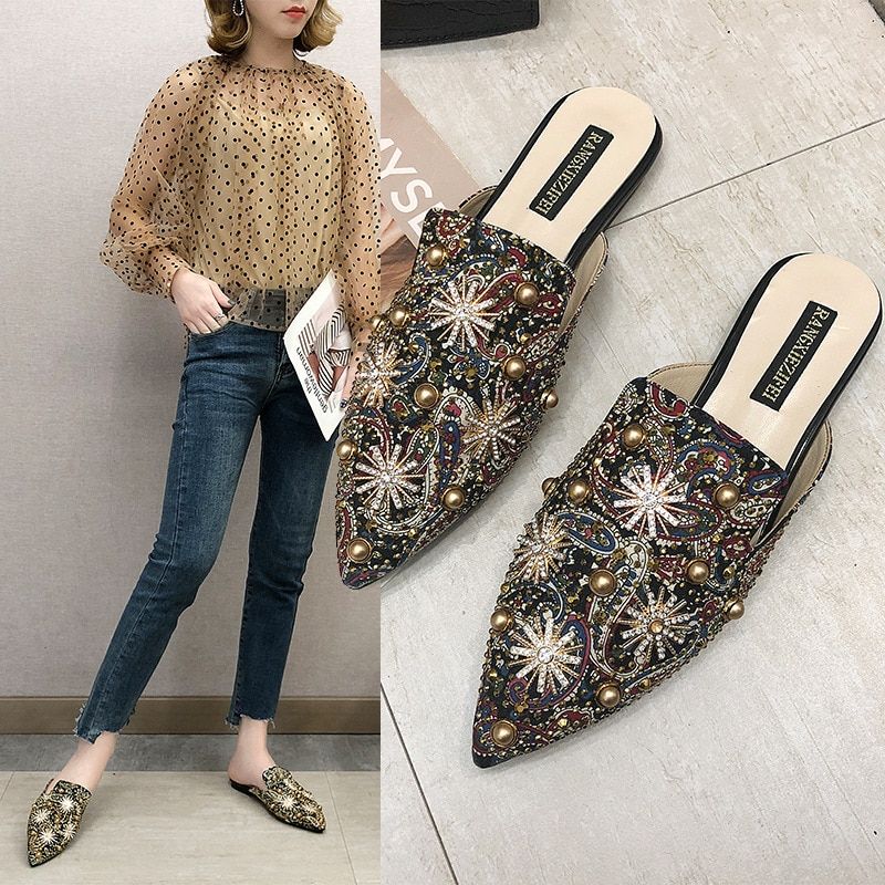 Mules De Luxe Pour Femmes, Pantoufles Chinoises D't, Chaus... - 3