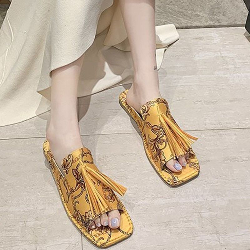 Mules De Plage Rtro Pour Femmes, Pantoufles  Glands, Chaus... - 5