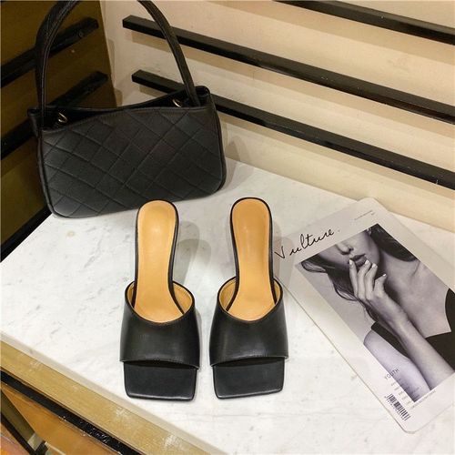 Muleslégantes Bout Carré Et Talons Hauts Pour Femmes, Nouvelles Pantoufles