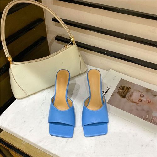Muleslégantes Bout Carré Et Talons Hauts Pour Femmes, Nouvelles Pantoufles