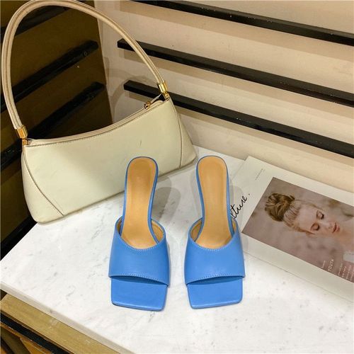 Muleslégantes Bout Carré Et Talons Hauts Pour Femmes, Nouvelles Pantoufles