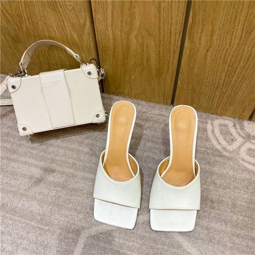 Muleslégantes Bout Carré Et Talons Hauts Pour Femmes, Nouvelles Pantoufles