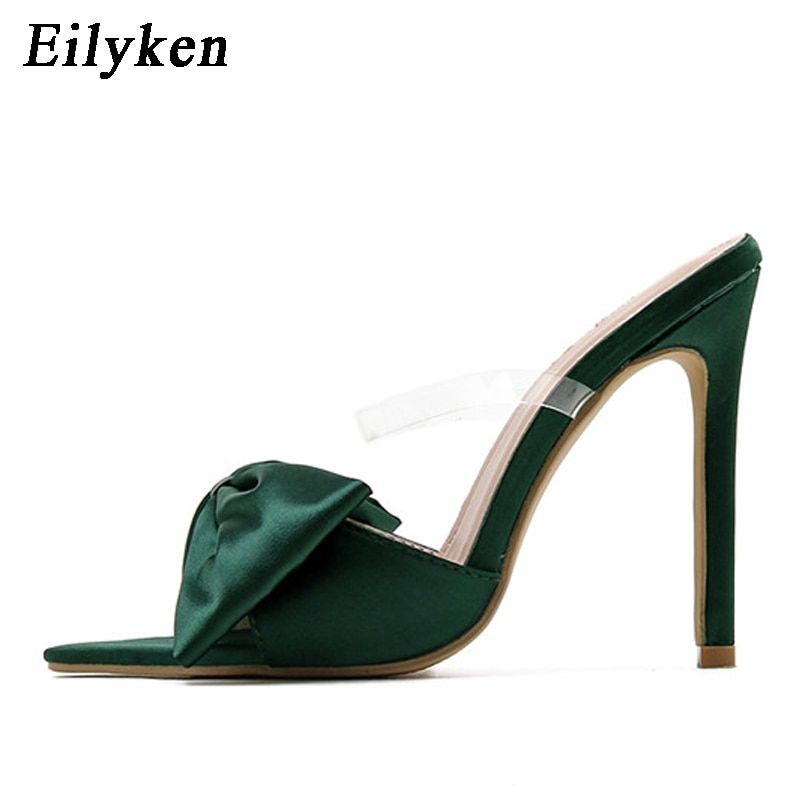 Mules En Soie  Talons Hauts Avec NUd Papillon Pour Femme, ... - 4