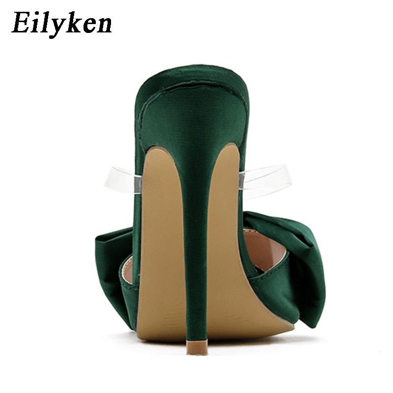 Mules En Soie  Talons Hauts Avec NUd Papillon Pour Femme, ... - 5
