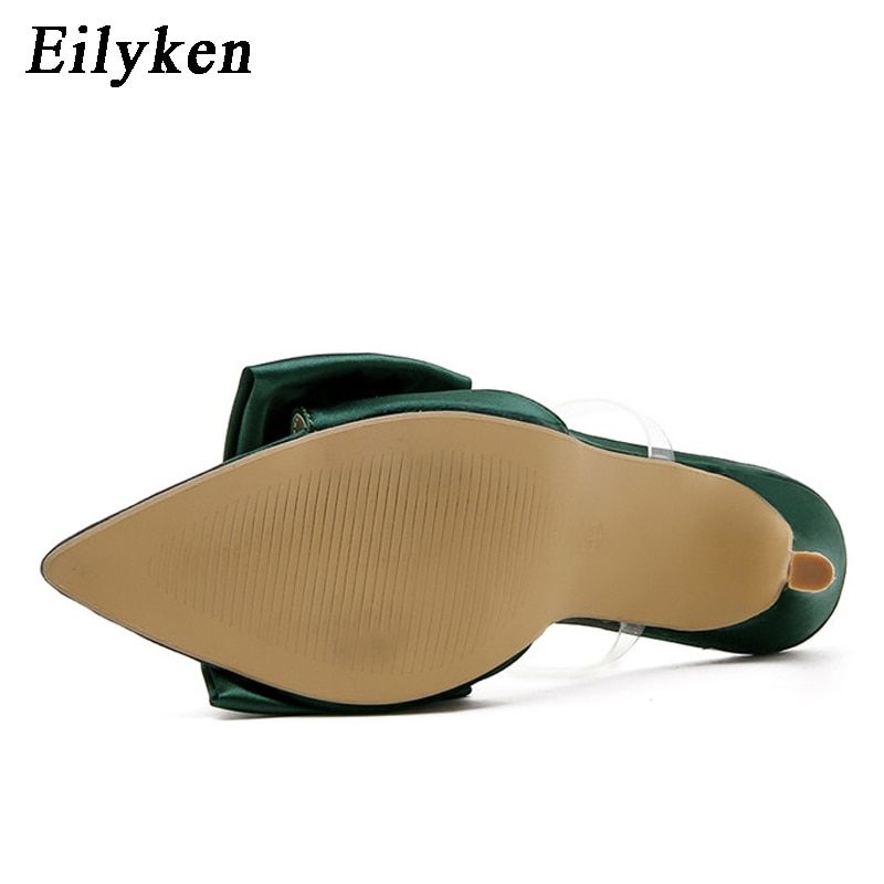 Mules En Soie  Talons Hauts Avec NUd Papillon Pour Femme, ... - 6