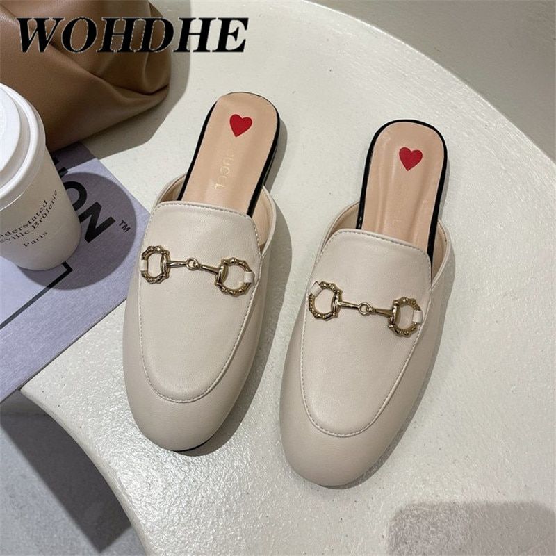 Mules Femme En Cuir Orn D'abeilles Brodes, Chaussures  En...