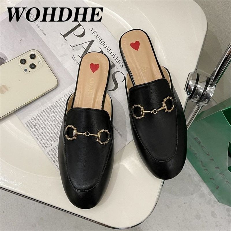 Mules Femme En Cuir Orn D'abeilles Brodes, Chaussures  En...