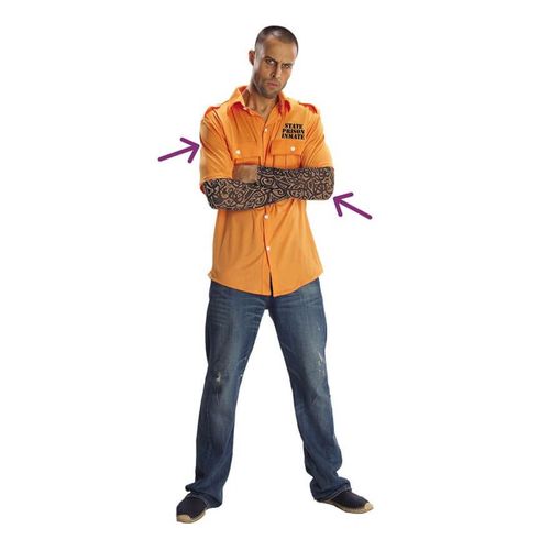 Kit De Prisonnier Pour Adulte: Chemise Et Tatoos