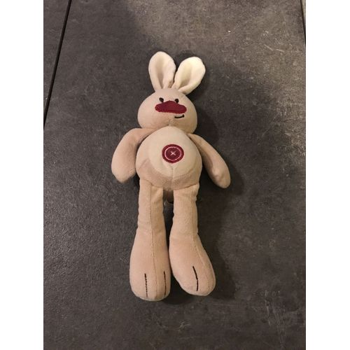 Doudou Lapin Beige 22cm Cmp Rond Croix Rouge