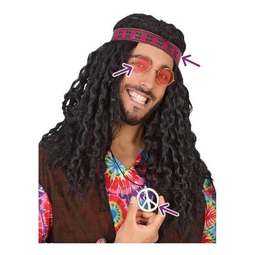 Kit De Hippie: Ruban, Lunettes Et Collier