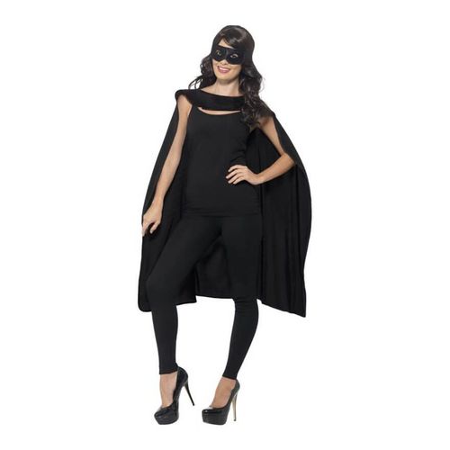 Kit Adulte Super Héros Noir: Cape Et Masque
