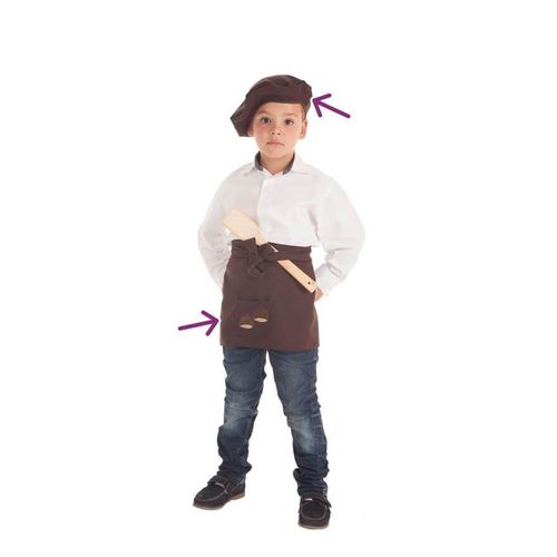 Kit De Marchand De Châtaignes Pour Garçon: Tablier Et Casquette
