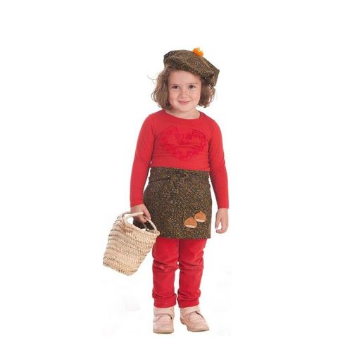 Kit De Marchand De Châtaignes Pour Fille: Tablier Et Casquettes Avec Fleurs
