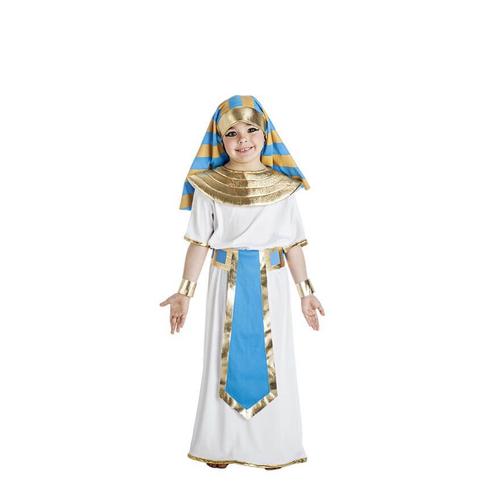 Déguisement De Pharaon Égyptien Blanc Et Bleu Pour Enfant