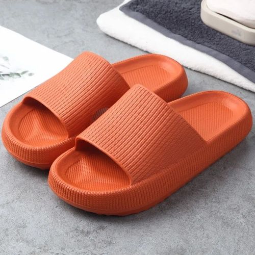 Nouvelles Pantoufles Semellepaisse Pour Femmes, Couleur Unie, Sandales De Maison Semelle Souple, Tongs De Plage