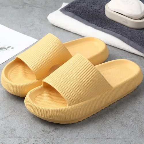 Nouvelles Pantoufles Semellepaisse Pour Femmes, Couleur Unie, Sandales De Maison Semelle Souple, Tongs De Plage