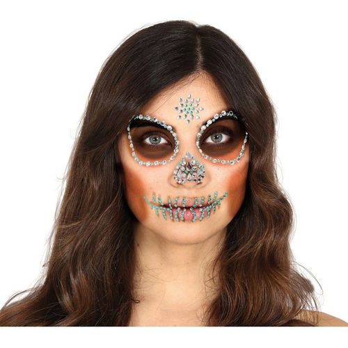 Bijoux De Visage Adhésifs Crâne Vert