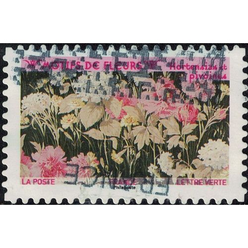 France 2021 Oblitéré Used Motifs De Fleurs Hortensias Et Pivoines Y&t 1992 Su