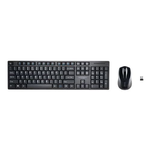 Kensington Pro Fit Low-Profile Desktop Set - Ensemble clavier et souris - sans fil - 2.4 GHz - Espagnol - noir