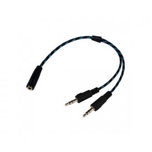 Adaptateur Jack Audio Stéréo 2 MALES x 1 FEMELLE EN CABLE 25CM AUD