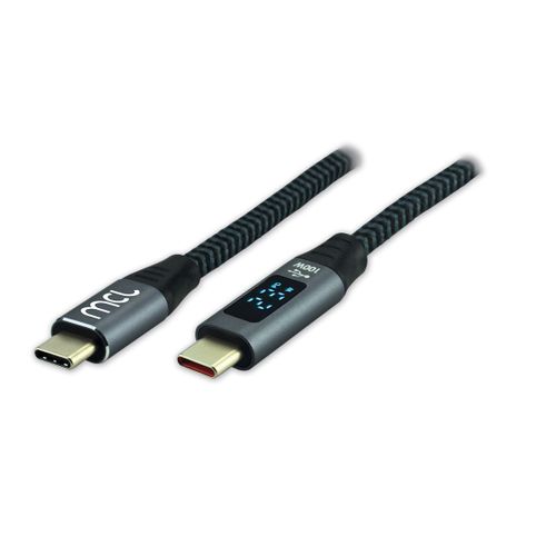 MCL - Câble USB - 24 pin USB-C (M) pour 24 pin USB-C (M) - USB 2.0 - 5 A - 2 m - Alimentation USB (100 W) - noir et gris