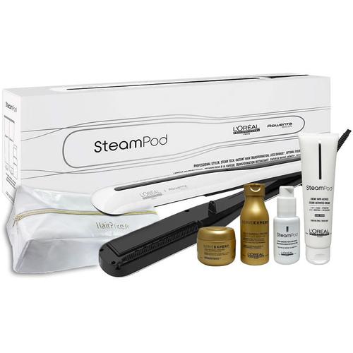 Pack Lisseur Vapeur Steampod 3.0 + Crème Cheveux Épais + Sérum + Shampooing Liss Unlimited L'oréal + Trousse Blanche Hairprice